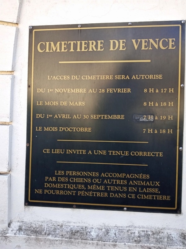 Vence cmentarz godziny