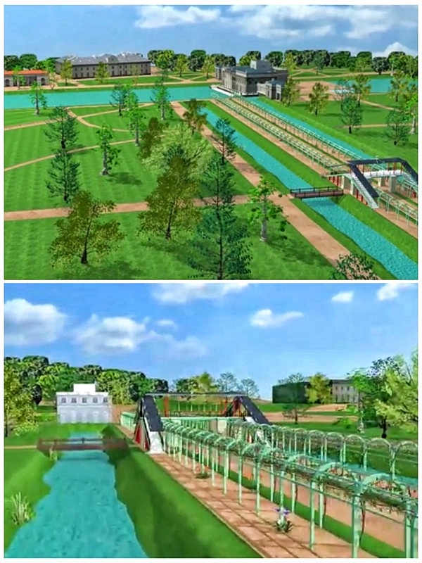 Łazienki Królewskie most chiński kanały ogród