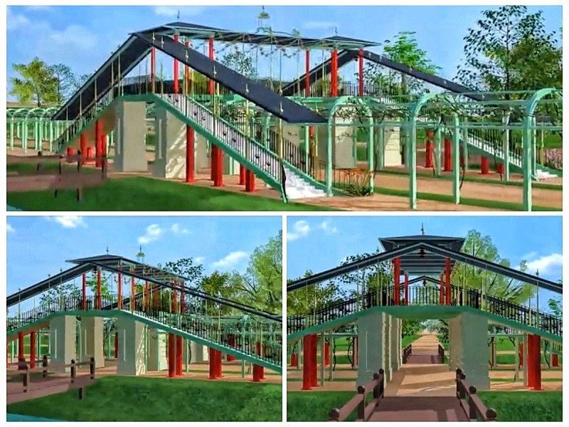 Łazienki Królewskie most chiński rekonstrukcja cyfrowa