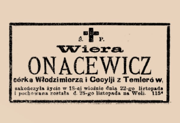 Nekrolog Wiery Onacewicz
