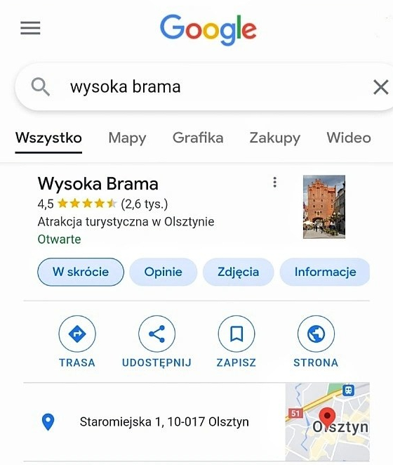 Wysoka Brama Google