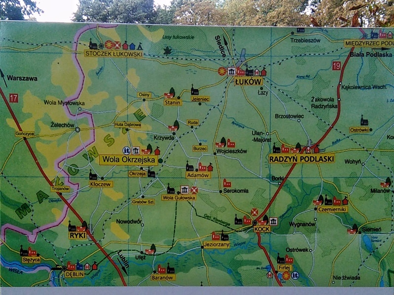 Wola Okrzejska na mapie